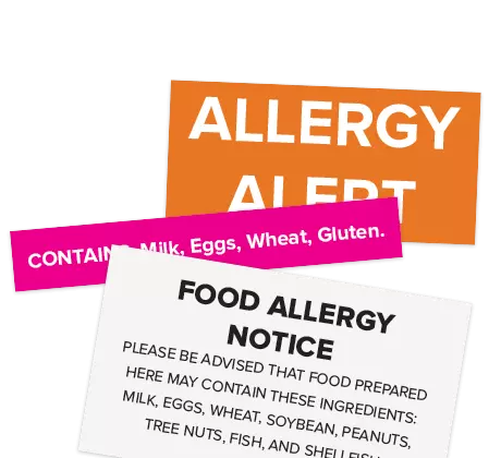 printed allergy labels